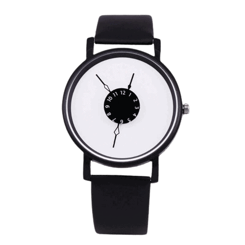 Montre à Aiguilles Simple - Aiguille Des Secondes Noire, Fond Blanc, Neuf Sans étiquette