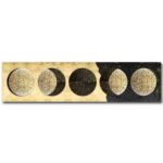 ModÚle 3D représentant différentes phases de la lune, illustrant la progression des phases lunaires avec détails précis et textures variées.