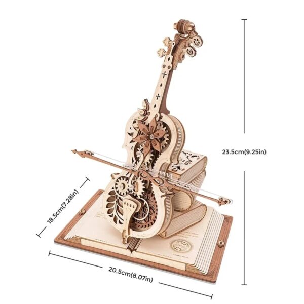 Objet scientifique | Boutique & Décoration de science, modèle en bois d’un violon miniature avec engrenages et détails mécaniques.