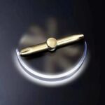 Porte-clés en forme de télescope doré, accessoire de décoration scientifique élégant, idéal pour les amateurs de science et d'astronomie.