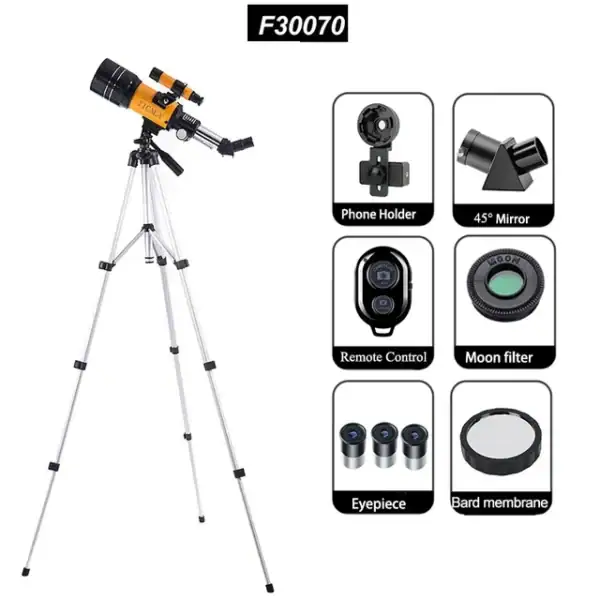 Accessoires pour télescope astronomique, support téléphone, miroir à 45°, filtre lunaire, oculaires, membrane de Bard.