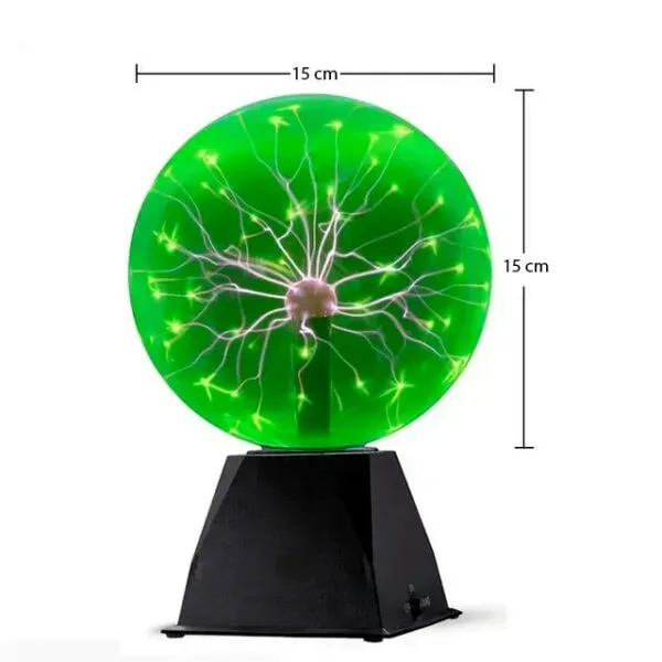 Lampe plasma électrique de 15 cm, décoration scientifique avec effets lumineux dynamiques, idéale pour un intérieur original et éducatif.
