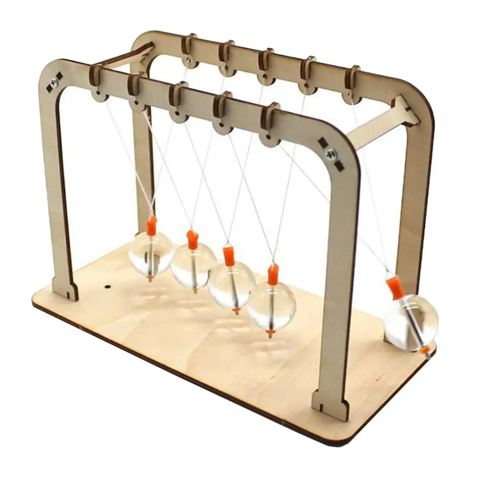 Pendu à Newton en bois et verre pour expérience scientifique éducative.