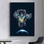 Un astronaute flottant dans l'espace avec la Terre en arriĂšre-plan, illustrant l'exploration spatiale et la science.