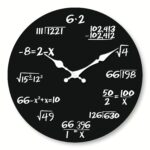 Horloge décorative avec chiffres et formules mathématiques, idéale pour les amateurs de sciences et mathématiques, apportant une touche éducative à votre intérieur.