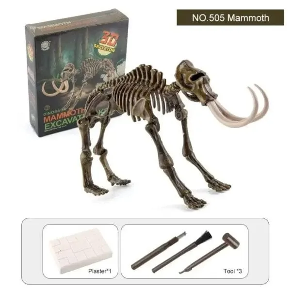 Mammouth en ossements, modèle éducatif pour décoration ou collection scientifique, avec outils de montage inclus. Parfait pour les amateurs de sciences naturelles et de dinosaures.