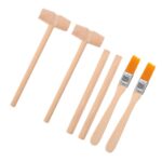 Accessoires de laboratoire en bois pour expériences et démonstrations scientifiques.