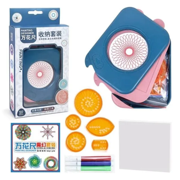 Pistolet à peinture pour enfants avec rouleaux et tampons, idéal pour activités créatives et artistiques, facile à utiliser, parfait pour petits artistes en herbe.