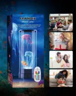 Vase aquarium scientifique avec lumière LED et télécommande, idéal pour créer un décor marin éducatif et divertissant à la maison ou en classe.