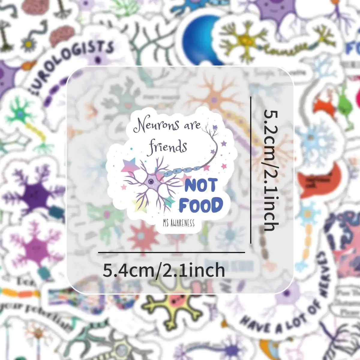Panneau décoratif avec message "Neurons are friends, NOT FOOD" pour sensibiliser à la neurodiversité.