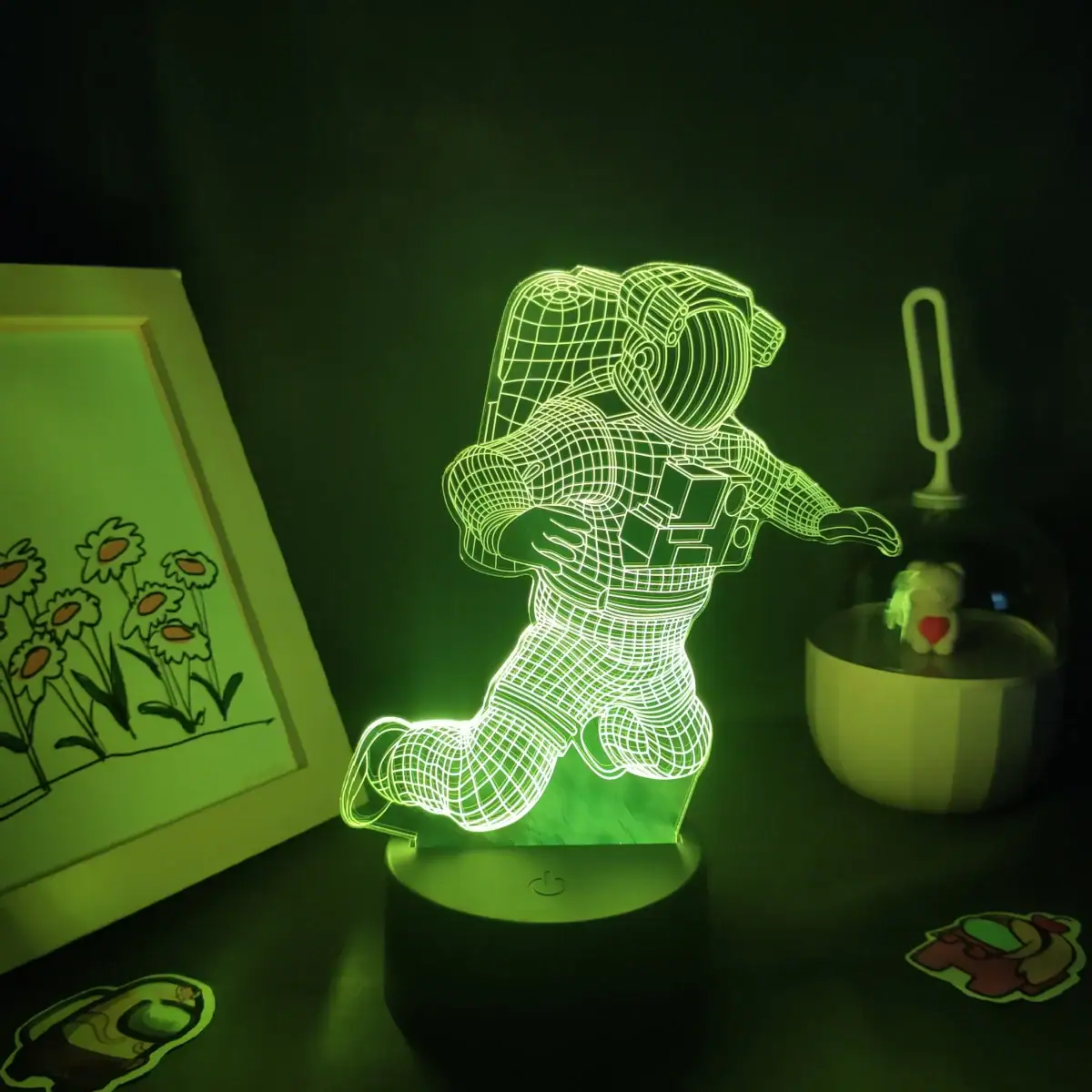 LED 3D d'un explorateur spatial en tenue spatiale.