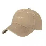Casquette beige avec logo SpaceX brodé sur le devant, vue de côté.