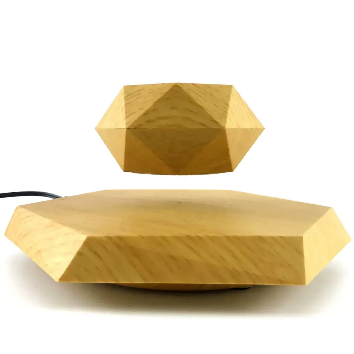 Lampe en bois géométrique moderne, design épuré, idéale pour la décoration intérieure, apportant une touche naturelle et contemporaine à votre espace.
