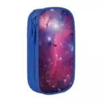 Pochette d'école avec motif cosmos étoilé, idéale pour ranger fournitures scolaires, design coloré et spacieux pour les enfants et adolescents.