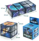 Ensemble de cubes éducatifs sur le thÚme de l'espace, illustrant des planÚtes, étoiles et galaxies, parfaits pour l'apprentissage ludique des enfants.