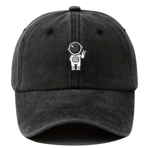 Casquette noire avec logo d'astronaute scientifique blanc, idéale pour les amateurs de science et d'astronomie, alliant style et passion pour l'exploration spatiale.