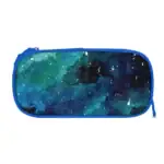 Étui scolaire avec motif galaxie cosmique.