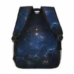 Sac à dos avec motif galaxie étoilée, design cosmique pour étudiants et amateurs d'astronomie. Parfait pour transporter livres, matériel scolaire ou accessoires avec style.