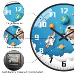 Balancier d'horloge avec thème spatial et planétaire.