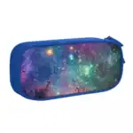 Trousse d'école à motif galaxie, idéale pour ranger stylos, crayons et fournitures scolaires, avec un design inspiré de l'univers et des étoiles, parfaite pour les amateurs d'astronomie.