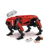 Robot quadrupède LEGO programmable avec contrôleur à distance, idéal pour projets éducatifs et scientifiques.