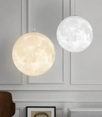 Lampe suspendue en forme de lune, éclairage d'ambiance pour intérieur.