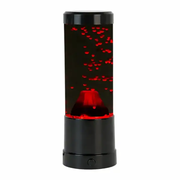 Lampe à poser inspirée d'un volcan en éruption avec effets lumineux rouges, idéale pour une décoration originale et moderne.