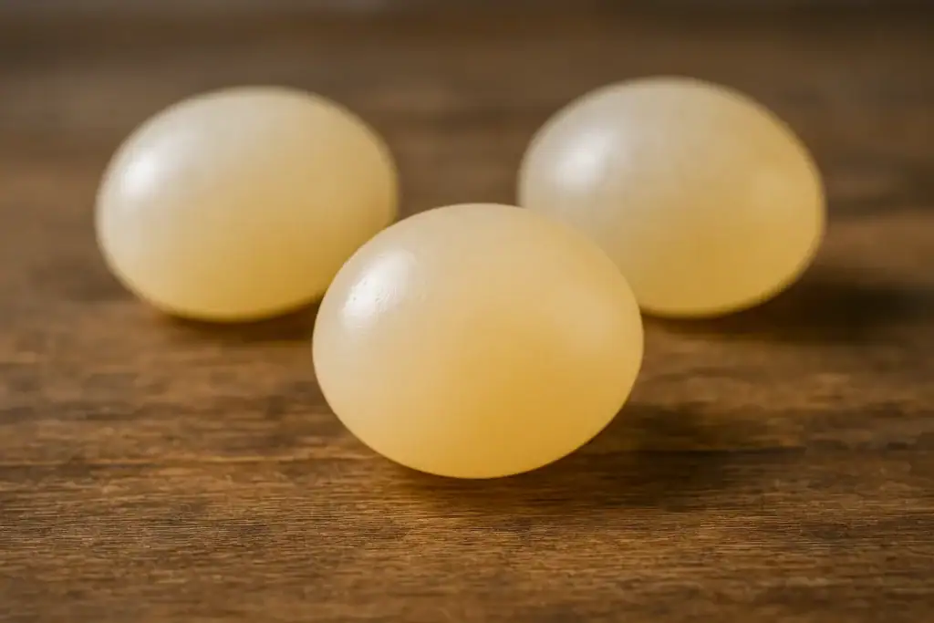 Egg-shaped glow-in-the-dark orbs for science experiments and educational decor.