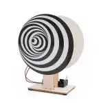 Illusion optique en spirale noire et blanche, créée pour un effet visuel hypnotique, idéale pour la décoration scientifique ou éducative.