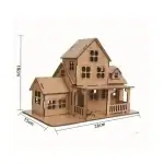 Mini maison en bois, modèle détaillé pour décoration ou projet éducatif scientifique.