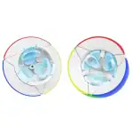 Puce d'oreille éducative en plastique coloré, conçue pour enfants, avec différentes couleurs pour stimuler la perception visuelle et auditive.