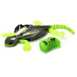 Robot crocodile télécommandé avec queue lumineuse verte, contrôleur sans fil, idéal pour jouets éducatifs et divertissement pour enfants.