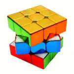 Cube magique métallique multicolore, parfait pour la décoration de style scientifique ou comme objet de collection unique.