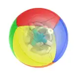 Ballon de plage coloré avec lampe LED intégrée, idéal pour la décoration, les fêtes et les activités en extérieur, apportant une touche ludique et lumineuse.