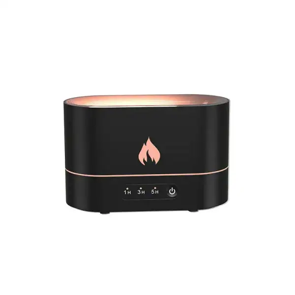 Porte-bougie décoratif en forme de flamme avec lumière chaleureuse, idéal pour créer une ambiance cosy dans votre intérieur.