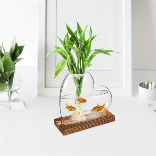 Pot de Fleurs Hydroponique Design Amour – Verre Borosilicate