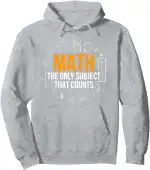 VĂȘtement Ă capuche avec motif mathĂ©matique et citation inspirante.